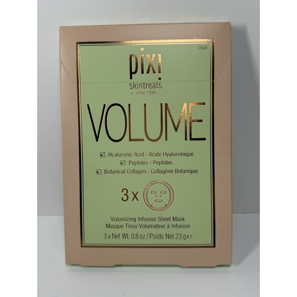 Pixi Volumizing Infusion Sheet Mask 3 Pack Hyaluronic Acid Collagen Face Neck